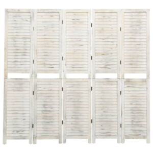 Pood24 5 paneeliga sirm, antiikvalge, 178,5 x 166 cm, toekas puit