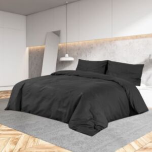 Комплект постельного белья U24, черный, 225x220 см, светлый, микрофибра