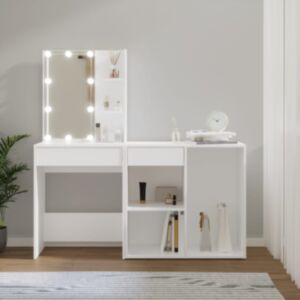 Pood24 LED tualettlaud kapiga, valge, tehispuit