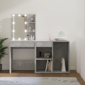 Pood24 LED tualettlaud kapiga, betoonhall, tehispuit