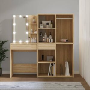 Pood24 LED tualettlaud 2 kapiga, Sonoma tamm, tehispuit