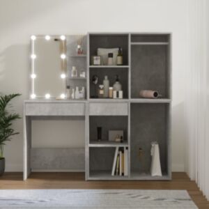 Pood24 LED tualettlaud 2 kapiga, betoonhall, tehispuit