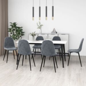Pood24 söögitoolid 6 tk, tumehall, samet