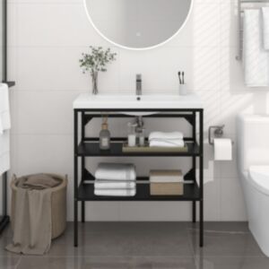 Каркас для раковины U24, черный, 79 x 38 x 83 см, железо