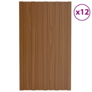 Pood24 katusepaneel 12 tk, tsingitud terasest, pruun, 80 x 45 cm