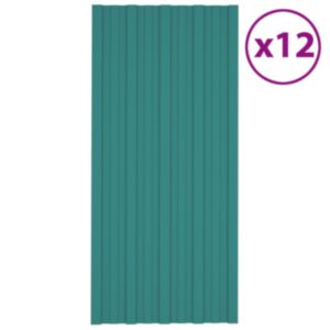 Pood24 katusepaneel 12 tk, tsingitud terasest, roheline, 100 x 45 cm