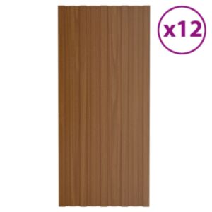 Pood24 katusepaneel 12 tk, tsingitud terasest, pruun, 100 x 45 cm