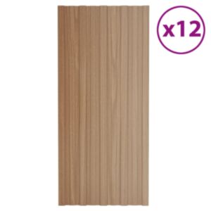Pood24 katusepaneel 12 tk, tsingitud terasest, naturaalne, 100 x 45 cm