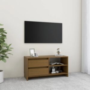 U24 Тумба под ТВ, медово-коричневый, 80x31x39 см, массив сосны