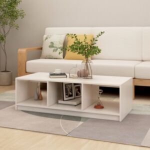 Журнальный столик U24, белый, 110x50x34 см, массив сосны