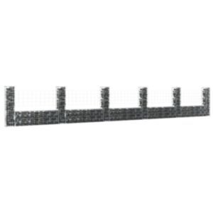 U24 Габионная корзина U-образная с 6 стойками, железо, 620x20x100 см