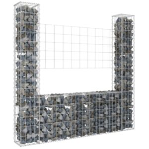 U24 Габионная корзина U-образная с 2 стойками, железо, 140x20x150 см