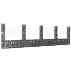U24 Габионная корзина U-образная с 5 стойками, железо, 500x20x150 см