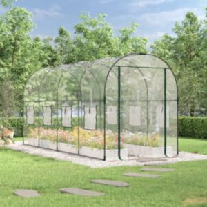 Pood24 kasvuhoone, läbipaistev, 161 x 398 x 188 cm, PVC ja teras
