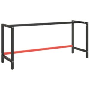 Pood24 tööpingi raam, must ja matt punane, 180x57x79 cm, metall