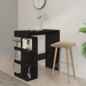 Pood24 baarilaud riiuliga, must, 100x50x101,5 cm, puitlaastplaat
