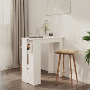 Pood24 baarilaud riiuliga, valge, 102x50x103.5 cm puitlaastplaat