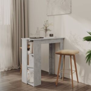 Pood24 baarilaud riiuliga, betoonhall, 102x50x103.5 cm puitlaastplaat