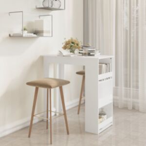 Pood24 baarilaud riiuliga, valge, 102x50x103,5 cm, tehispuit