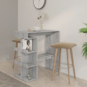 Pood24 baarilaud riiuliga, hall sonoma, 100x50x101.5 cm