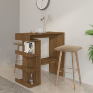Pood24 baarilaud riiuliga, pruun, 100x50x101.5cm, puitlaastplaat