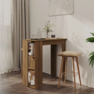 Pood24 baarilaud riiuliga, pruun, 102x50x103.5 cm puitlaastplaat