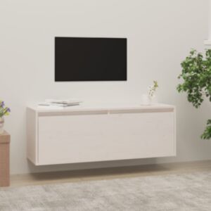 Pood24 seinakapid 2 tk valge 100x30x35 cm, männipuit