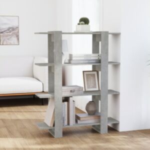 Книжный шкаф U24/перегородка, бетонный зал, 100x30x123,5 см