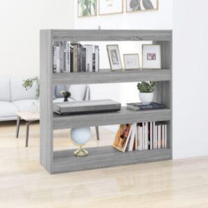 Книжная полка/разделитель комнаты U24, Сонома серая, 100x30x103 см