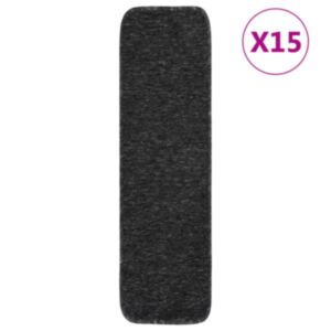 Коврики для лестниц U24 15 шт., 75 x 20 см, антрацитово-серые, противоскользящие