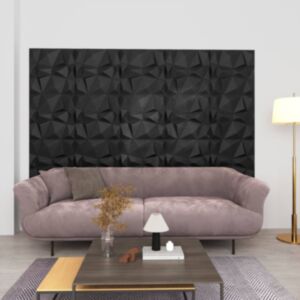 U24 3D стеновые панели, 48 шт, 50x50 см, бриллиантовый черный, 12 м²