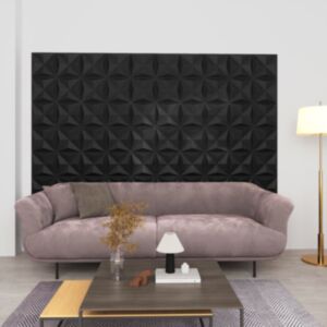 U24 3D стеновые панели, 48 шт, 50x50 см, оригами черный, 12 м²