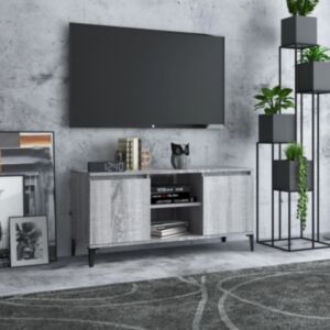 U24 Тумба под ТВ на металлических ножках, дуб Сонома серый, 103,5x35x50 см