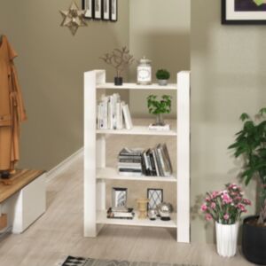 Книжная полка/разделитель U24, белый, 80x35x125 см, сосна