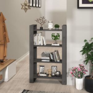 U24 книжная полка/перегородка, серый, 80 x 35 x 125 см, сосна
