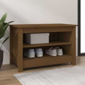 U24 скамья для обуви, медово-коричневый, 70 x 38 x 45,5 см, дерево сосна