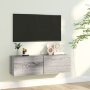 U24 Тумба под ТВ, дуб сонома серый, 100 x 30 x 30 см, искусственное дерево