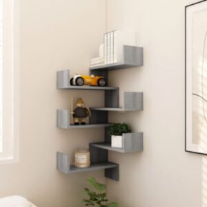 Полки U24 угловые настенные 2 шт, дуб Сонома серый, 40 x 40 x 50 см