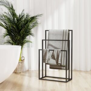 Pood24 eraldiseisev rätikurest, must, 48 x 24 x 78,5 cm, raud
