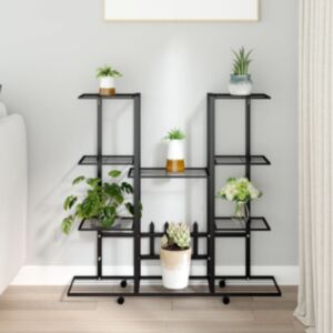 Pood24 lillealus ratastel, 94,5x24,5x91,5 cm, must, metall