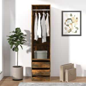 Pood24 riidekapp sahtlitega, suitsutatud tamm 50x50x200 cm tehispuit