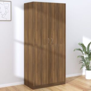 Pood24 riidekapp, pruun tamm, 90 x 52 x 200 cm, tehispuit