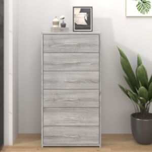 Pood24 puhvetkapp 6 sahtliga, hall Sonoma tamm, 50x34x96 cm, tehispuit