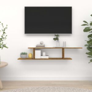 Pood24 seinale kinnitatav teleririiul, suitsutatud tamm, 125x18x23 cm