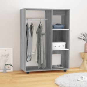 Pood24 riidekapp, hall Sonoma tamm, 80x40x110 cm, tehispuit