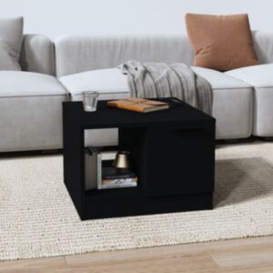 Журнальный столик U24, черный, 50x50x36 см, искусственное дерево