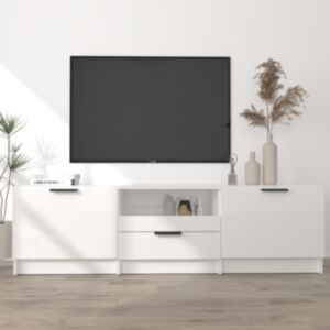 Pood24 telerikapp, kõrgläikega valge, 140x35x40 cm, tehispuit