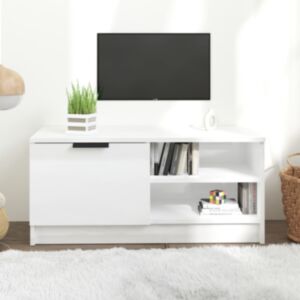 U24 Тумба под ТВ, глянцевый белый, 80x35x36,5 см, искусственное дерево