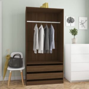 Pood24 riidekapp, pruun tamm, 100 x 50 x 200 cm, tehispuit