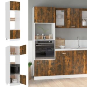 Шкаф для микроволновки U24, дуб дымчатый, 60x57x207 см, искусственное дерево